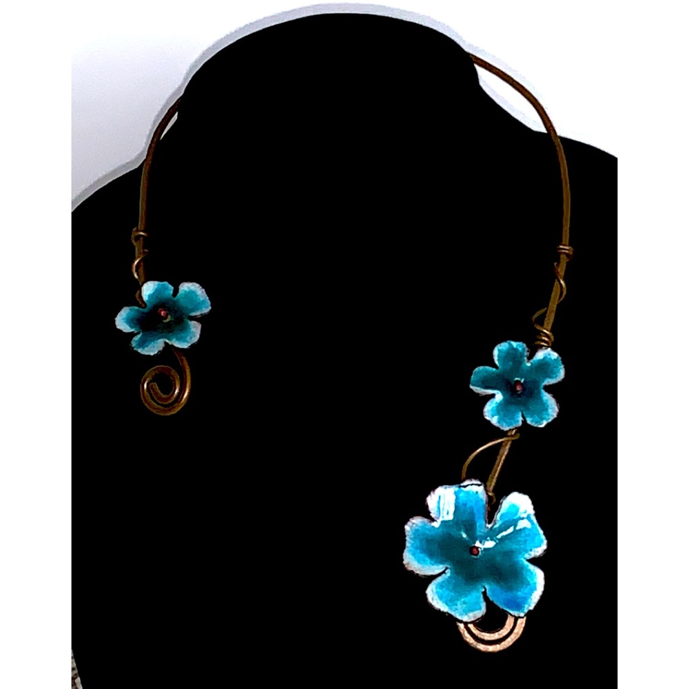 Artisan Crafted Bronze Flowered Neck Ornament